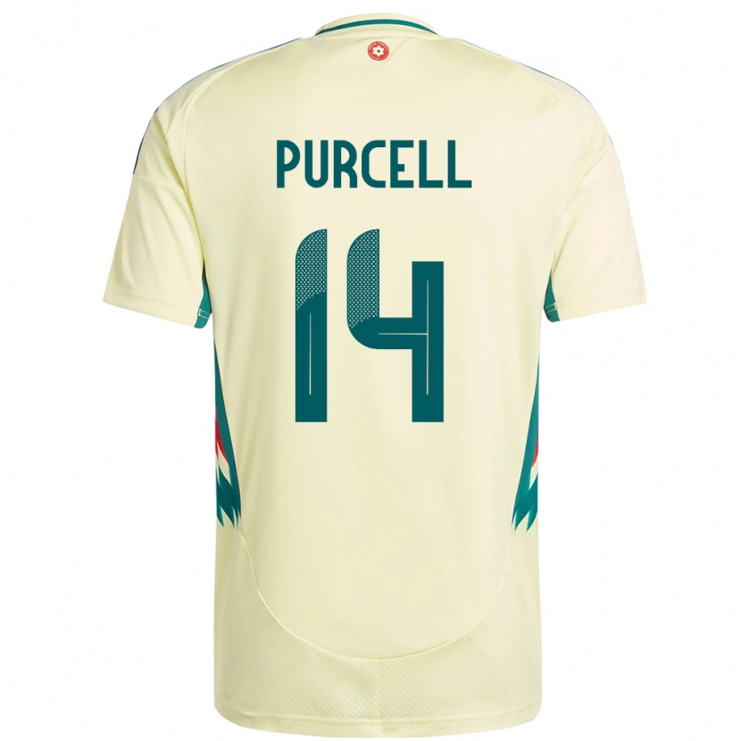 Danxen Barn Wales Benjamin Purcell #14 Beige Gul Bortetrøye Drakt Trøye 24-26 Skjorter T-Skjorte