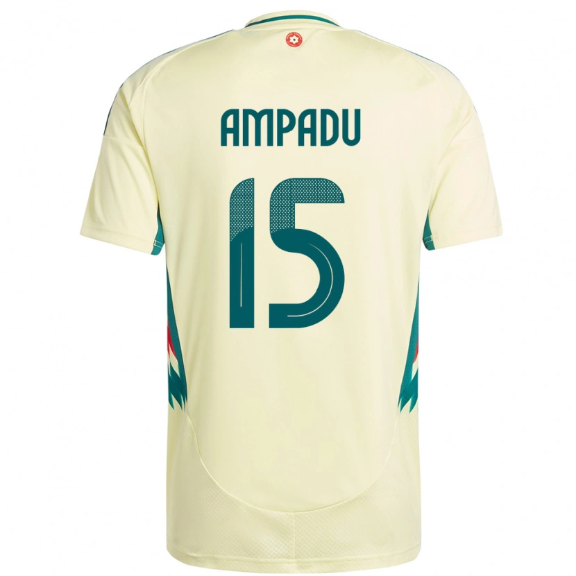 Danxen Barn Wales Ethan Ampadu #15 Beige Gul Bortetrøye Drakt Trøye 24-26 Skjorter T-Skjorte