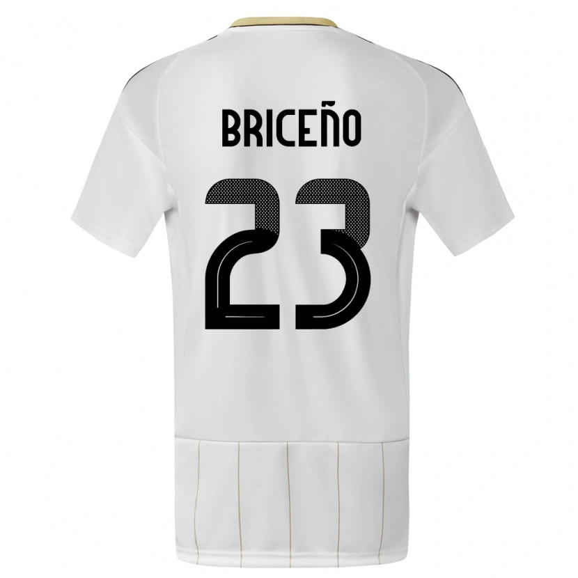 Danxen Barn Costa Rica Kevin Briceño #23 Hvit Bortetrøye Drakt Trøye 24-26 Skjorter T-Skjorte