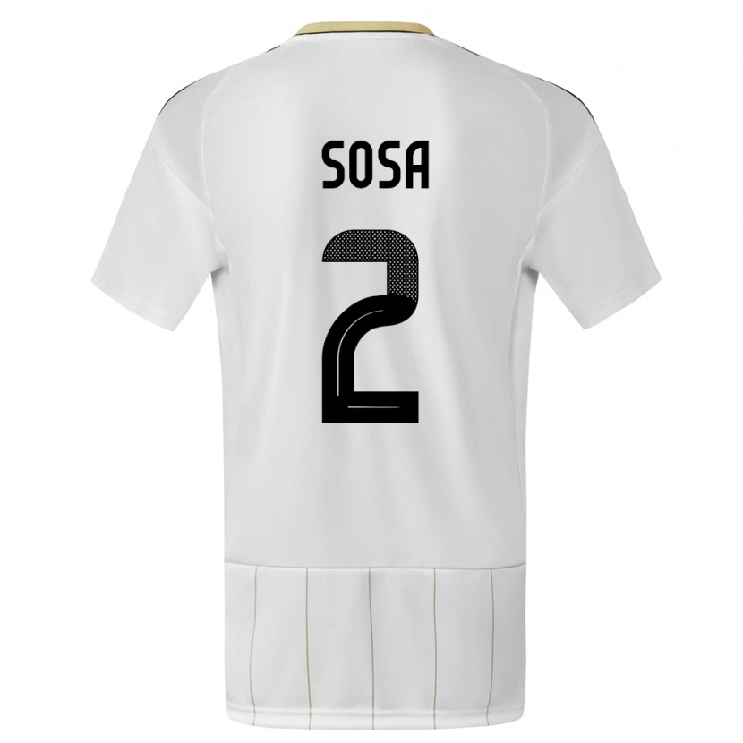 Danxen Barn Costa Rica Yerlan Sosa #2 Hvit Bortetrøye Drakt Trøye 24-26 Skjorter T-Skjorte