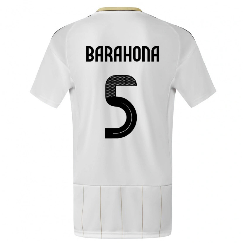 Danxen Barn Costa Rica Alberth Barahona #5 Hvit Bortetrøye Drakt Trøye 24-26 Skjorter T-Skjorte
