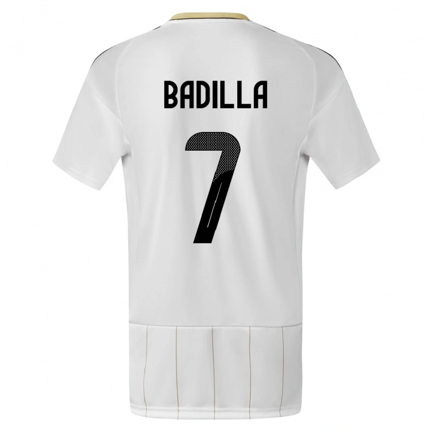 Danxen Barn Costa Rica Isaac Badilla #7 Hvit Bortetrøye Drakt Trøye 24-26 Skjorter T-Skjorte