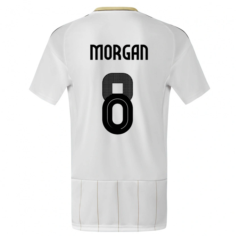 Danxen Barn Costa Rica Hakeem Morgan #8 Hvit Bortetrøye Drakt Trøye 24-26 Skjorter T-Skjorte