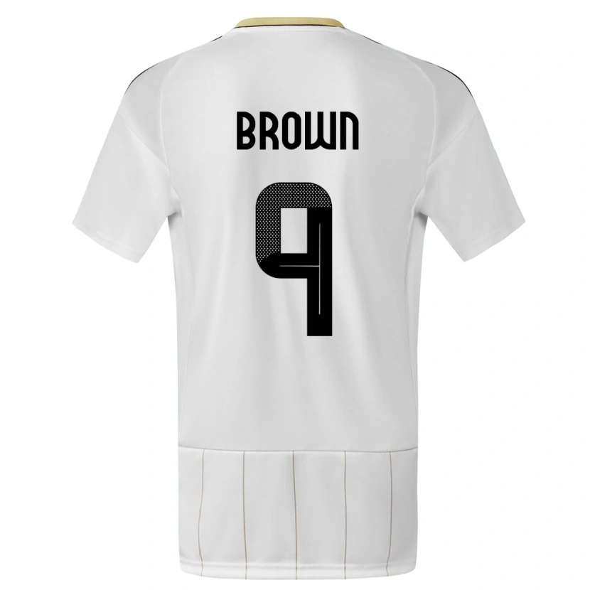 Danxen Barn Costa Rica Marcos Brown #9 Hvit Bortetrøye Drakt Trøye 24-26 Skjorter T-Skjorte