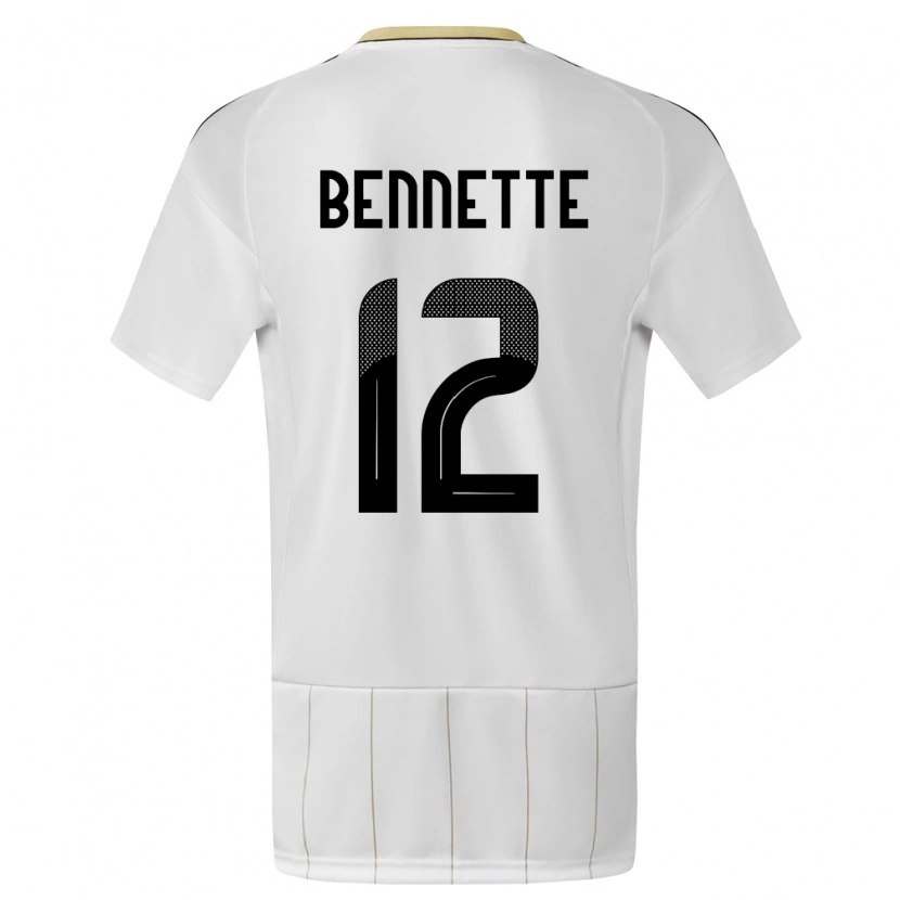 Danxen Barn Costa Rica Nick Bennette #12 Hvit Bortetrøye Drakt Trøye 24-26 Skjorter T-Skjorte
