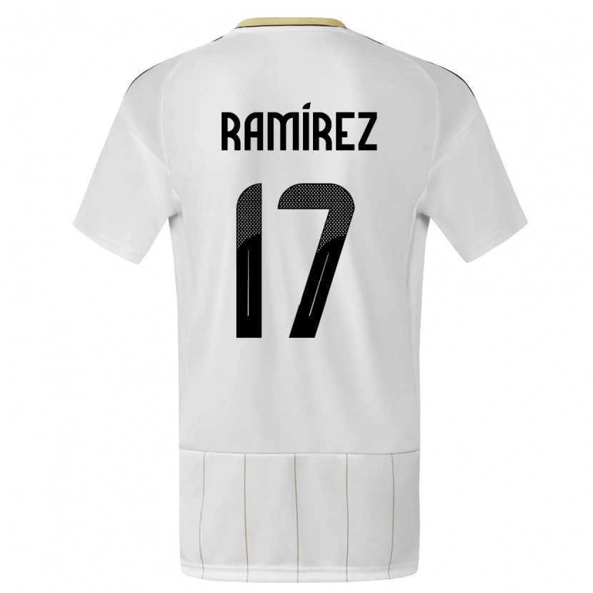 Danxen Barn Costa Rica Dylan Ramírez #17 Hvit Bortetrøye Drakt Trøye 24-26 Skjorter T-Skjorte