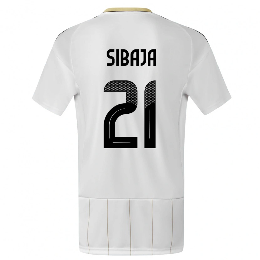Danxen Barn Costa Rica Gabriel Sibaja #21 Hvit Bortetrøye Drakt Trøye 24-26 Skjorter T-Skjorte