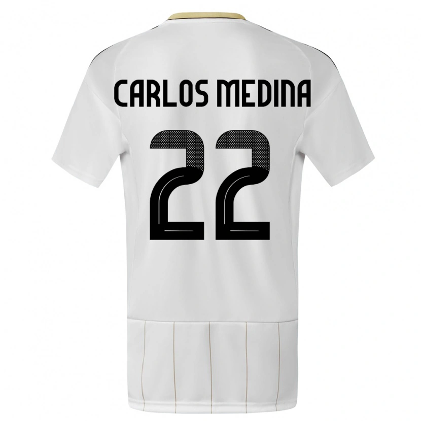 Danxen Barn Costa Rica Luis Carlos Medina #22 Hvit Bortetrøye Drakt Trøye 24-26 Skjorter T-Skjorte