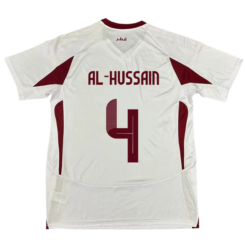 Danxen Barn Qatar Al-Hashmi Al-Hussain #4 Hvit Bortetrøye Drakt Trøye 24-26 Skjorter T-Skjorte