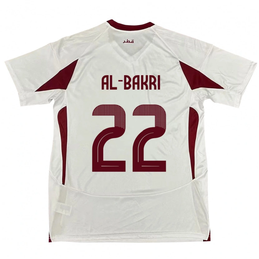 Danxen Barn Qatar Mohamed Al-Bakri #22 Hvit Bortetrøye Drakt Trøye 24-26 Skjorter T-Skjorte