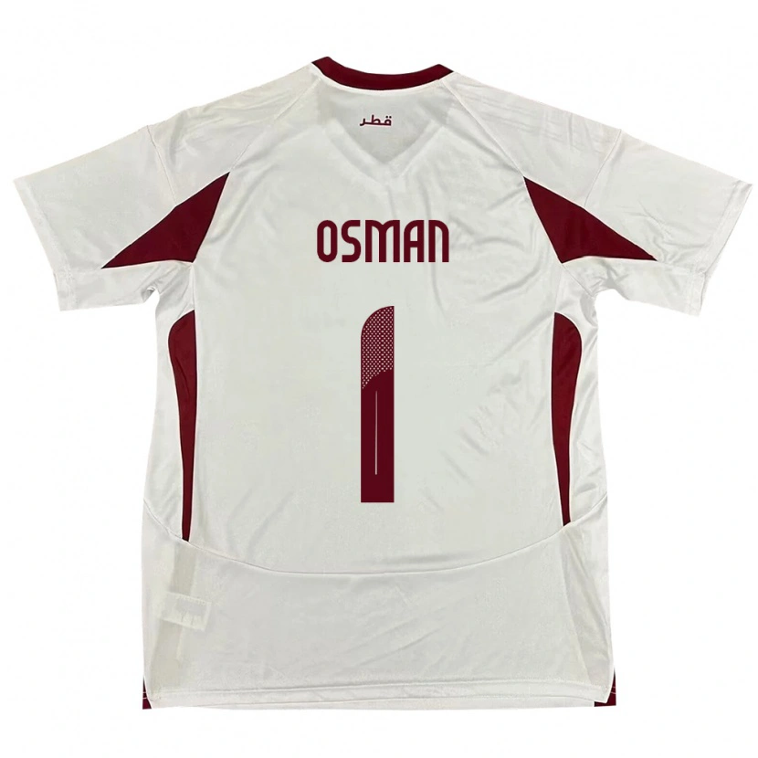 Danxen Barn Qatar Abubaker Osman #1 Hvit Bortetrøye Drakt Trøye 24-26 Skjorter T-Skjorte