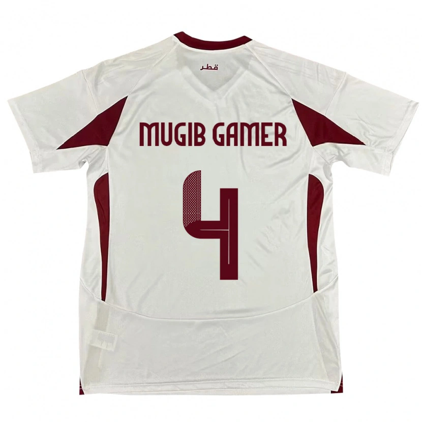 Danxen Barn Qatar Abdalla Mugib Gamer #4 Hvit Bortetrøye Drakt Trøye 24-26 Skjorter T-Skjorte
