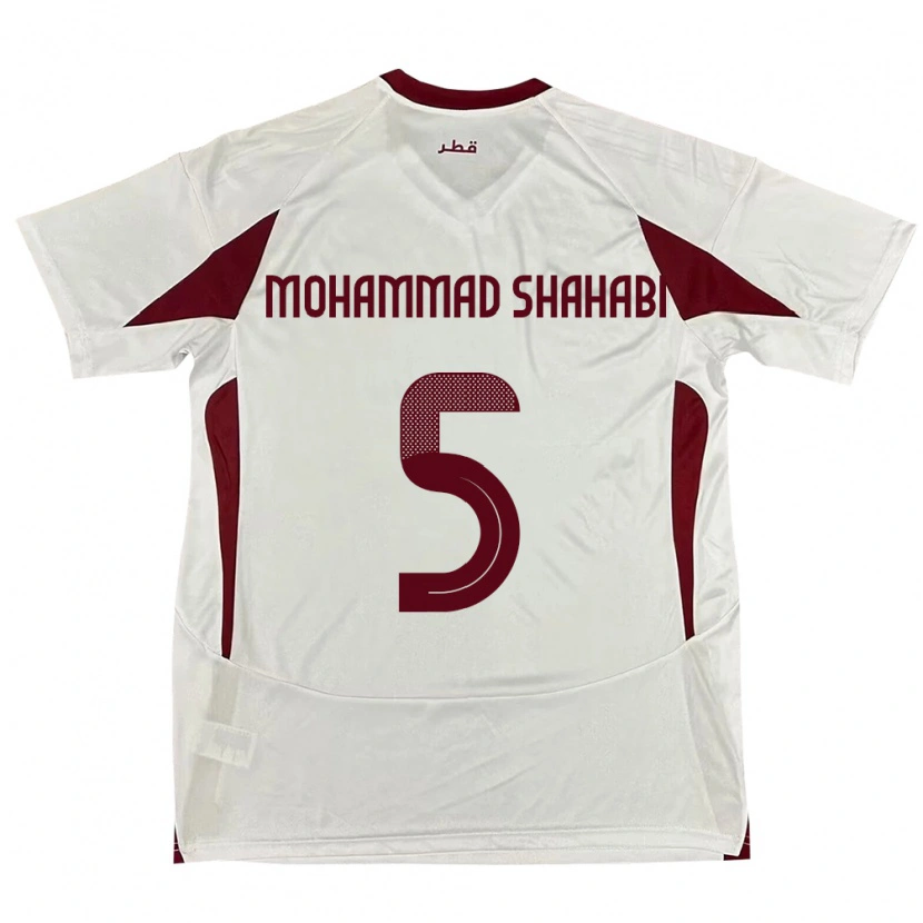Danxen Barn Qatar Ali Mohammad Shahabi #5 Hvit Bortetrøye Drakt Trøye 24-26 Skjorter T-Skjorte