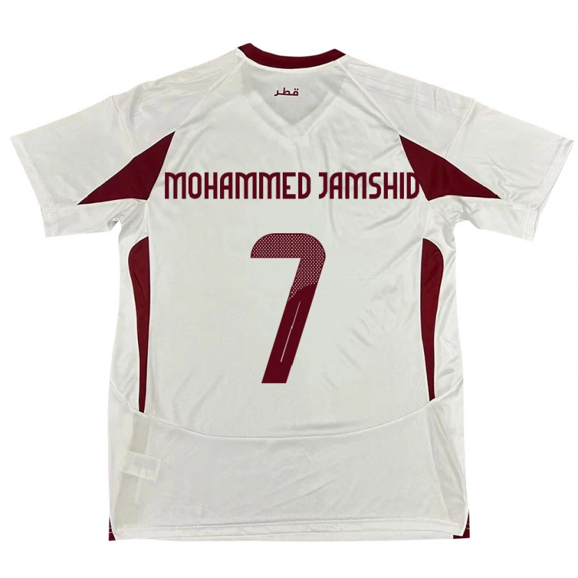 Danxen Barn Qatar Tahsin Mohammed Jamshid #7 Hvit Bortetrøye Drakt Trøye 24-26 Skjorter T-Skjorte