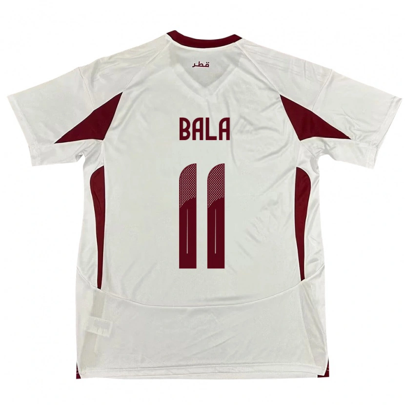 Danxen Barn Qatar Younis Bala #11 Hvit Bortetrøye Drakt Trøye 24-26 Skjorter T-Skjorte