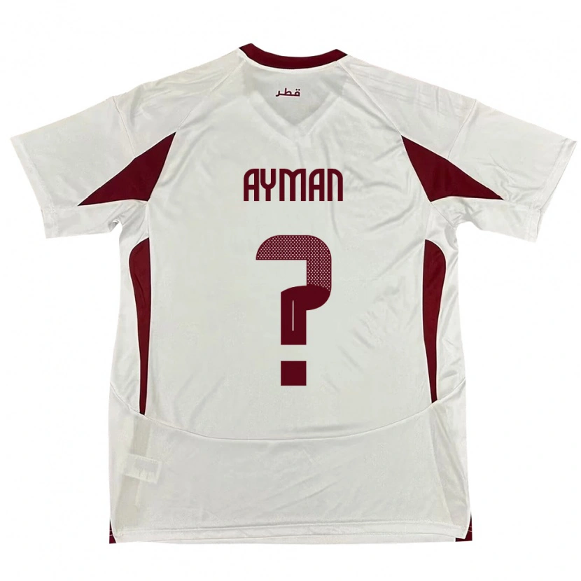Danxen Barn Qatar Yussef Ayman #0 Hvit Bortetrøye Drakt Trøye 24-26 Skjorter T-Skjorte