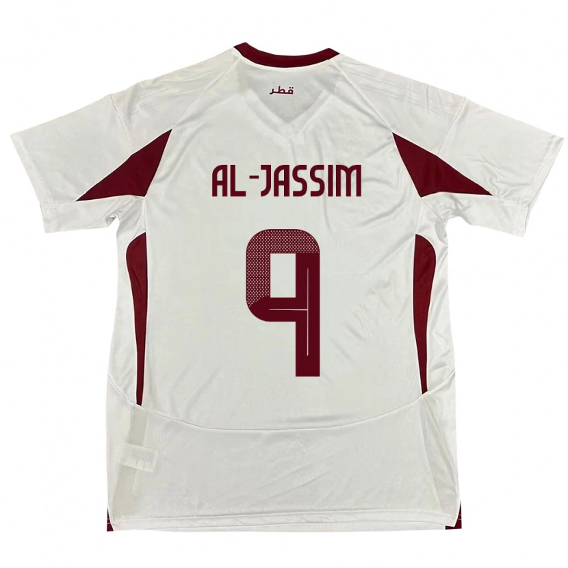 Danxen Barn Qatar Kholoud Al Jassim #9 Hvit Bortetrøye Drakt Trøye 24-26 Skjorter T-Skjorte