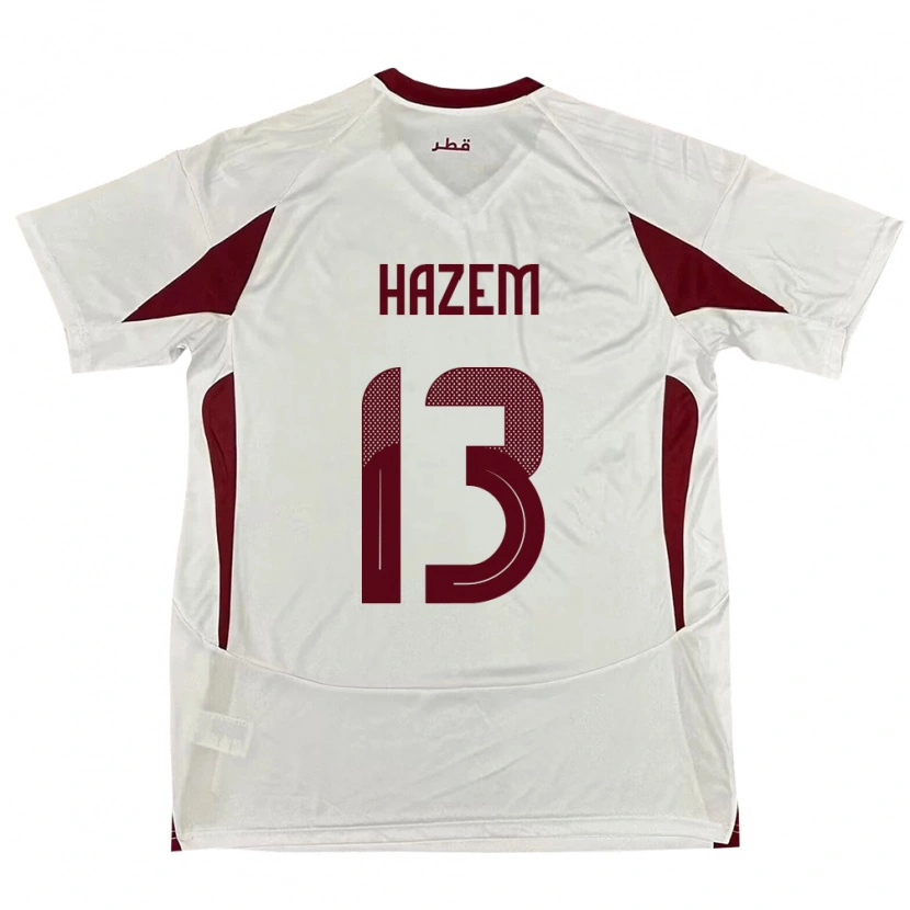 Danxen Barn Qatar Hazem Shehata #13 Hvit Bortetrøye Drakt Trøye 24-26 Skjorter T-Skjorte
