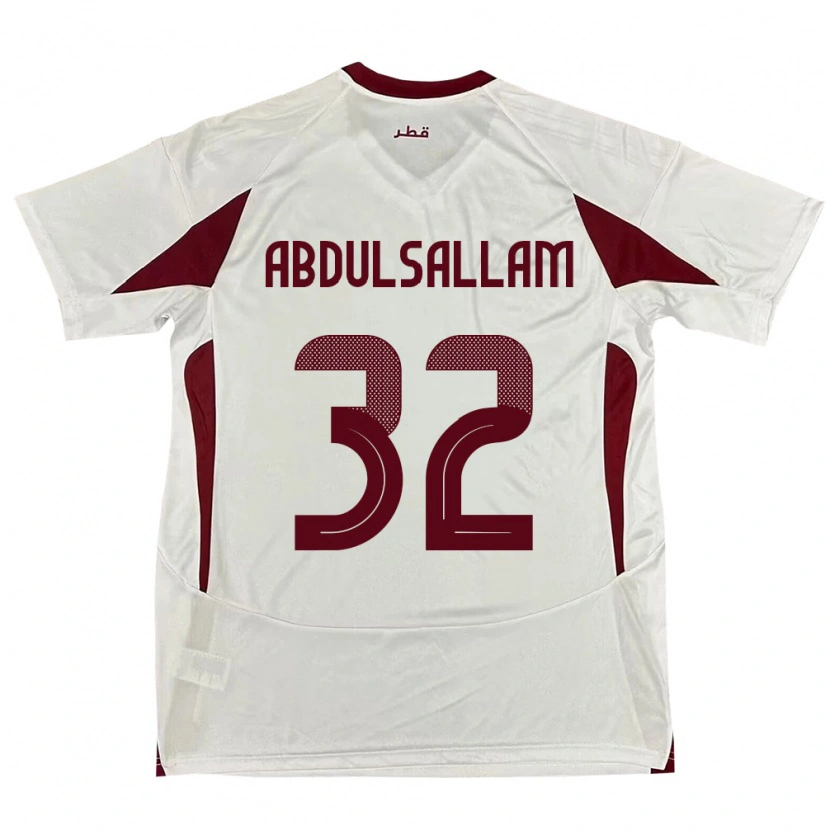 Danxen Barn Qatar Jassem Gaber Abdulsallam #32 Hvit Bortetrøye Drakt Trøye 24-26 Skjorter T-Skjorte