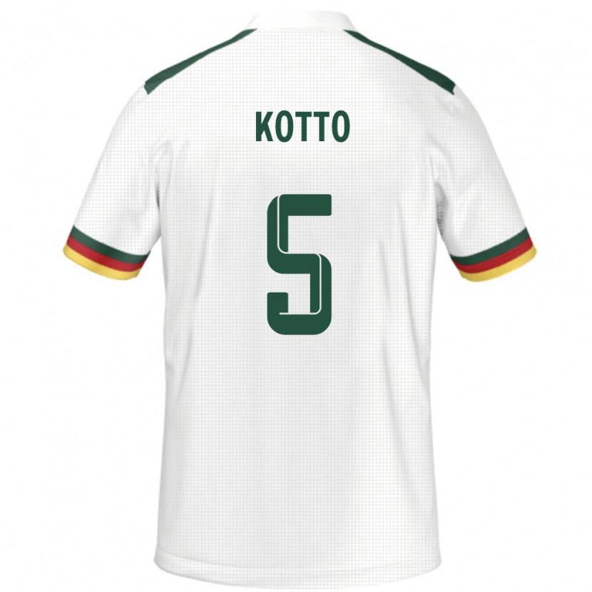 Danxen Barn Kamerun Samuel Kotto #5 Hvit Bortetrøye Drakt Trøye 24-26 Skjorter T-Skjorte