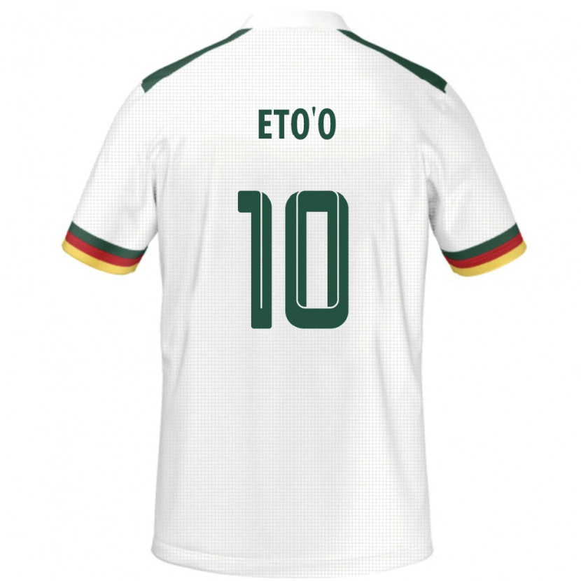 Danxen Barn Kamerun Etienne Eto'o #10 Hvit Bortetrøye Drakt Trøye 24-26 Skjorter T-Skjorte