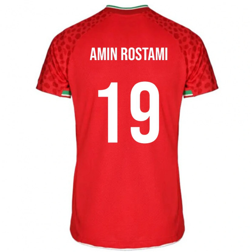 Danxen Barn Iran Mohammad Amin Rostami #19 Rød Bortetrøye Drakt Trøye 24-26 Skjorter T-Skjorte