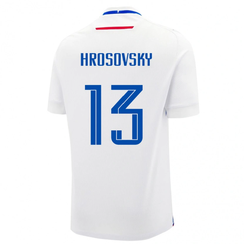 Danxen Barn Slovakia Patrik Hrosovsky #13 Hvit Bortetrøye Drakt Trøye 24-26 Skjorter T-Skjorte