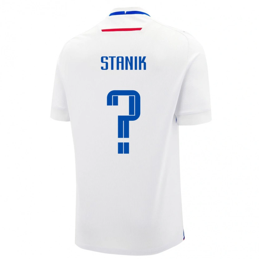 Danxen Barn Slovakia Teodor Stanik #0 Hvit Bortetrøye Drakt Trøye 24-26 Skjorter T-Skjorte