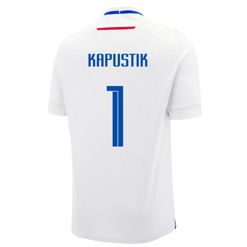 Danxen Barn Slovakia Simon Kapustik #1 Hvit Bortetrøye Drakt Trøye 24-26 Skjorter T-Skjorte