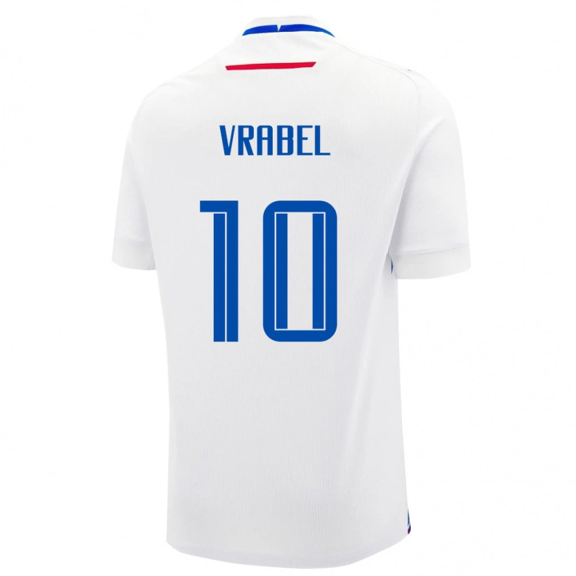Danxen Barn Slovakia Alex Vrabel #10 Hvit Bortetrøye Drakt Trøye 24-26 Skjorter T-Skjorte