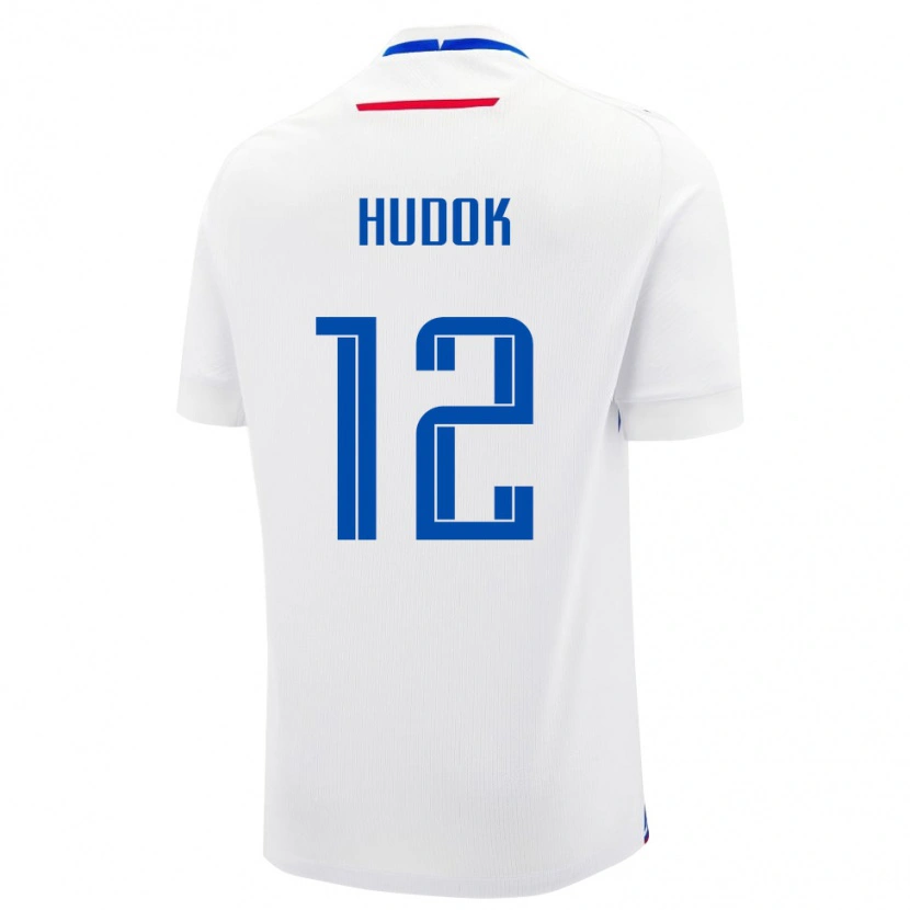 Danxen Barn Slovakia Alex Hudok #12 Hvit Bortetrøye Drakt Trøye 24-26 Skjorter T-Skjorte