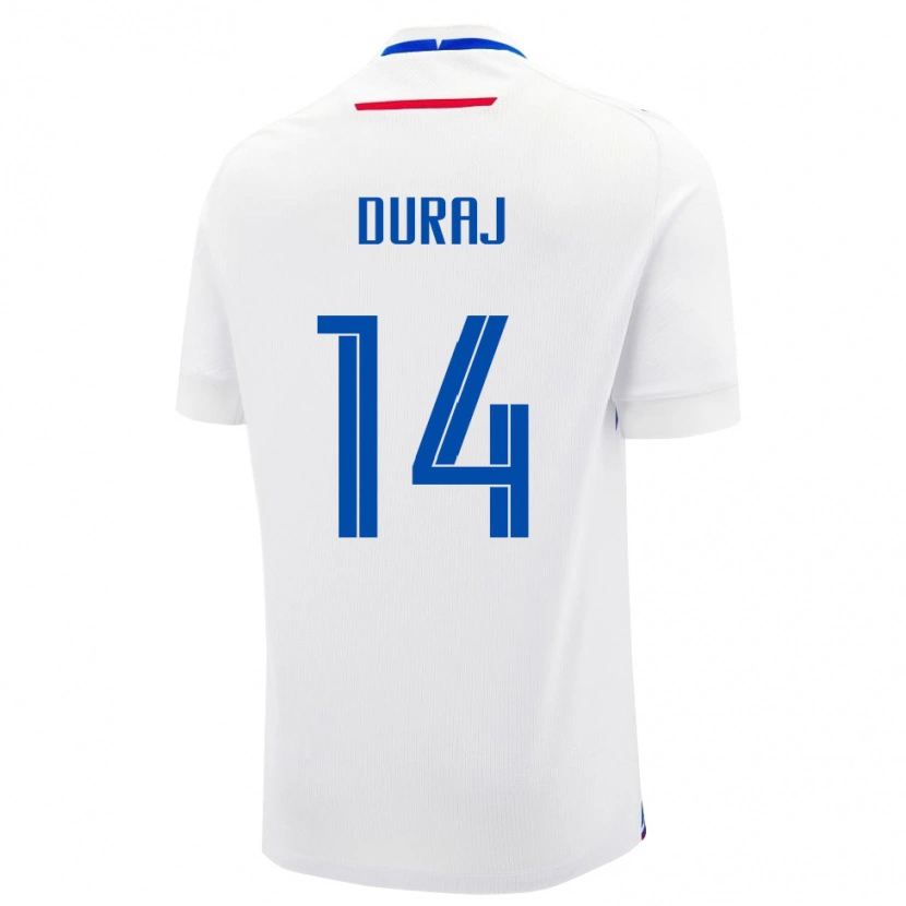 Danxen Barn Slovakia Michal Duraj #14 Hvit Bortetrøye Drakt Trøye 24-26 Skjorter T-Skjorte