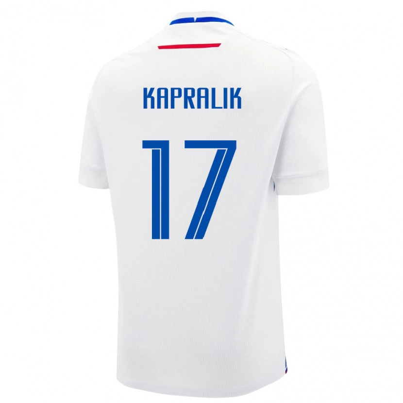 Danxen Barn Slovakia Adrian Kapralik #17 Hvit Bortetrøye Drakt Trøye 24-26 Skjorter T-Skjorte