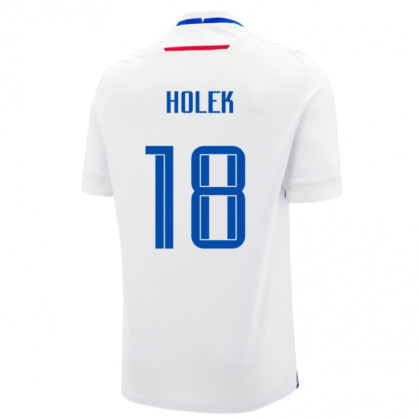 Danxen Barn Slovakia Jakub Holek #18 Hvit Bortetrøye Drakt Trøye 24-26 Skjorter T-Skjorte