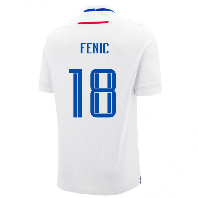 Danxen Barn Slovakia Oliver Fenic #18 Hvit Bortetrøye Drakt Trøye 24-26 Skjorter T-Skjorte