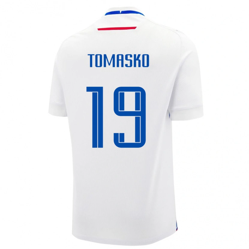 Danxen Barn Slovakia Matus Tomasko #19 Hvit Bortetrøye Drakt Trøye 24-26 Skjorter T-Skjorte