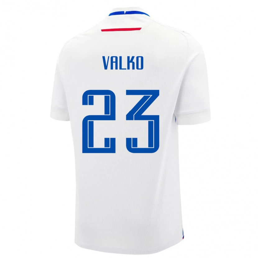 Danxen Barn Slovakia Bruno Valko #23 Hvit Bortetrøye Drakt Trøye 24-26 Skjorter T-Skjorte