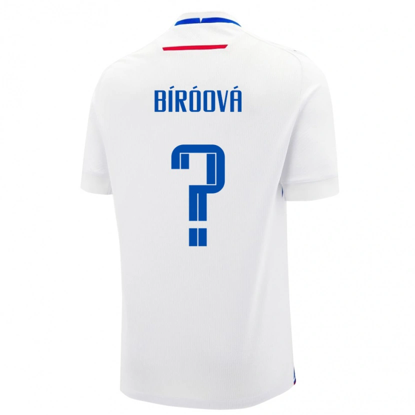 Danxen Barn Slovakia Alexandra Bíróová #0 Hvit Bortetrøye Drakt Trøye 24-26 Skjorter T-Skjorte