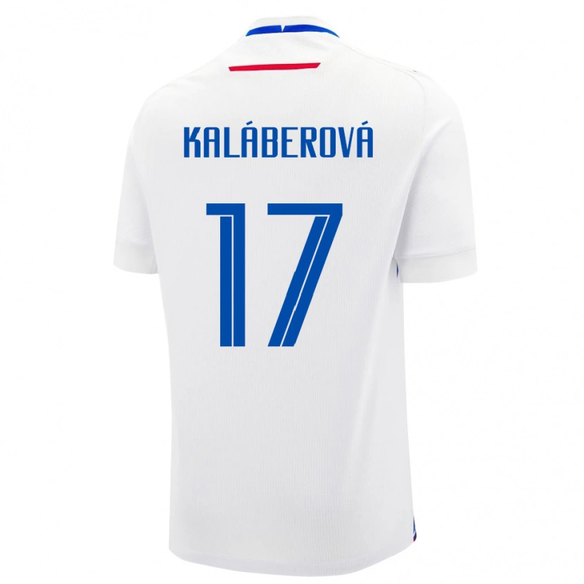 Danxen Barn Slovakia Victoria Kaláberová #17 Hvit Bortetrøye Drakt Trøye 24-26 Skjorter T-Skjorte