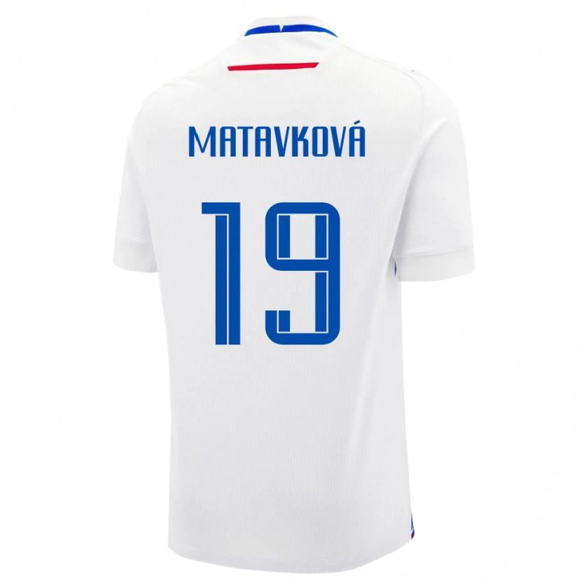 Danxen Barn Slovakia Ľudmila Maťavková #19 Hvit Bortetrøye Drakt Trøye 24-26 Skjorter T-Skjorte