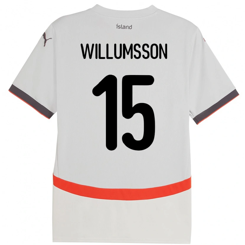 Danxen Barn Island Willum Thór Willumsson #15 Hvit Bortetrøye Drakt Trøye 24-26 Skjorter T-Skjorte