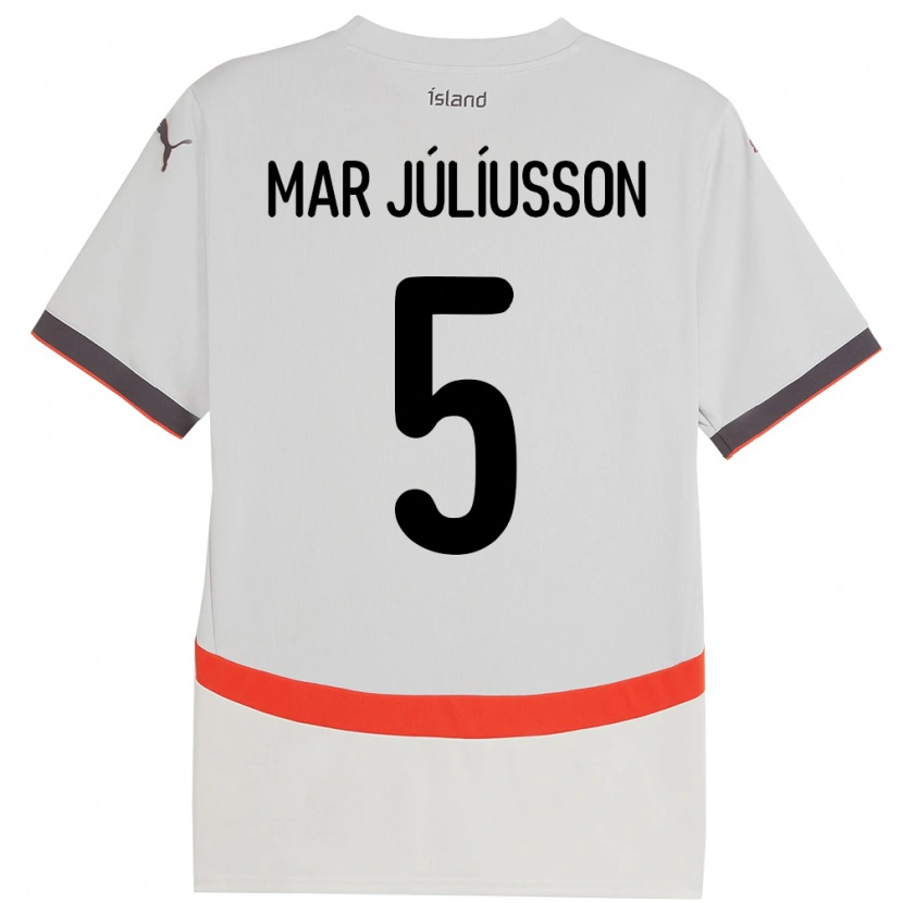 Danxen Barn Island Júlíus Mar Júlíusson #5 Hvit Bortetrøye Drakt Trøye 24-26 Skjorter T-Skjorte