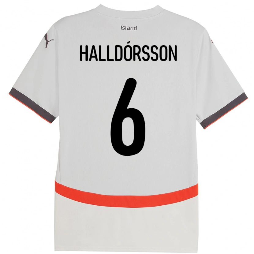 Danxen Barn Island Einar Freyr Halldórsson #6 Hvit Bortetrøye Drakt Trøye 24-26 Skjorter T-Skjorte