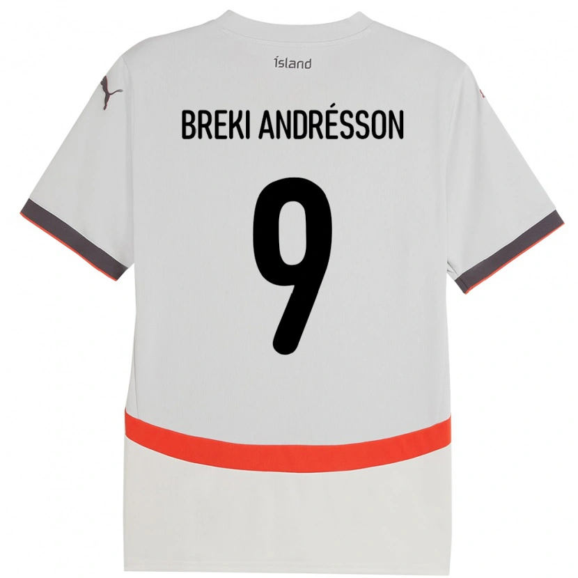 Danxen Barn Island Benoný Breki Andrésson #9 Hvit Bortetrøye Drakt Trøye 24-26 Skjorter T-Skjorte