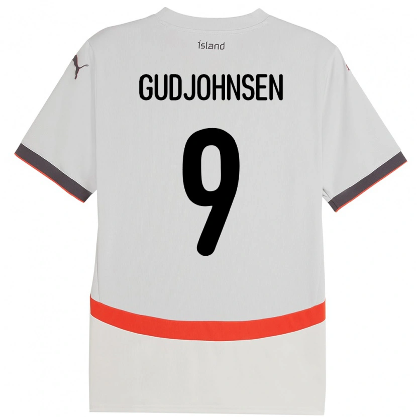 Danxen Barn Island Daníel Gudjohnsen #9 Hvit Bortetrøye Drakt Trøye 24-26 Skjorter T-Skjorte