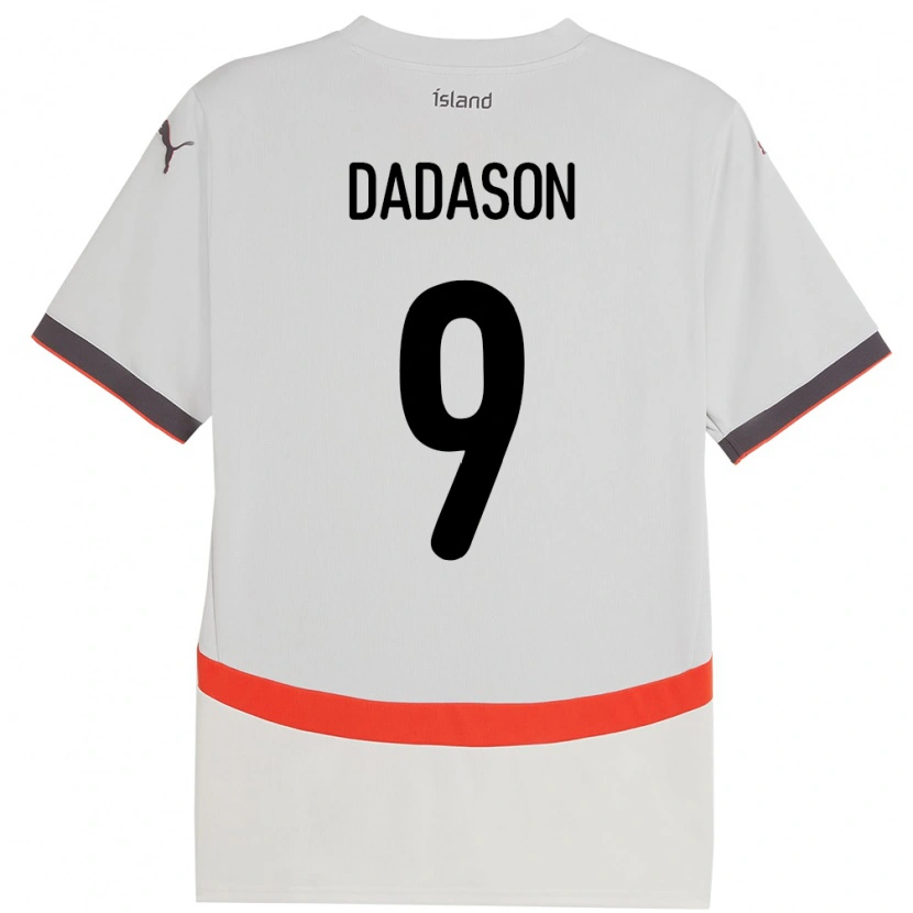 Danxen Barn Island Viktor Dadason #9 Hvit Bortetrøye Drakt Trøye 24-26 Skjorter T-Skjorte