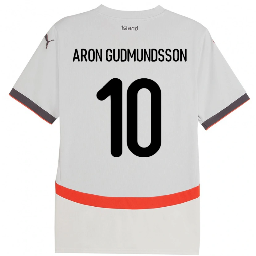 Danxen Barn Island Eggert Aron Gudmundsson #10 Hvit Bortetrøye Drakt Trøye 24-26 Skjorter T-Skjorte