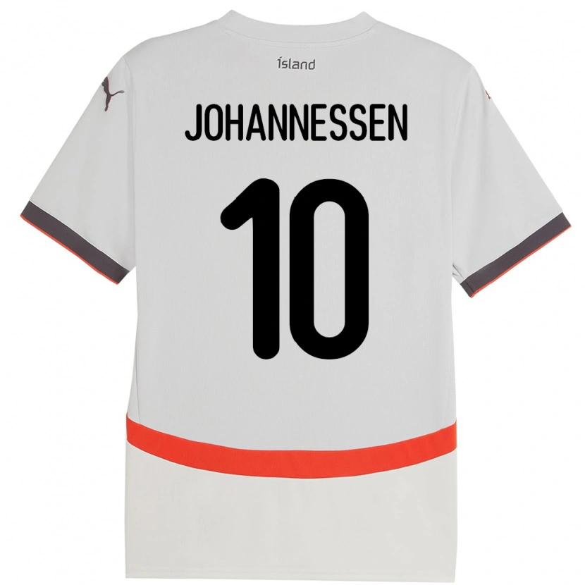 Danxen Barn Island Tómas Johannessen #10 Hvit Bortetrøye Drakt Trøye 24-26 Skjorter T-Skjorte