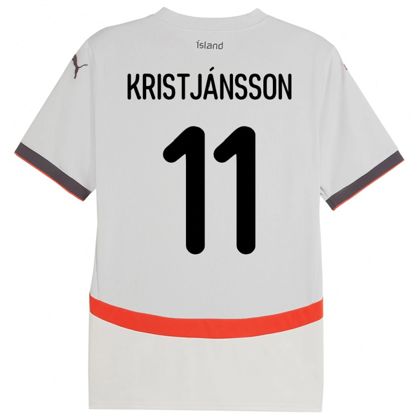 Danxen Barn Island Tómas Óli Kristjánsson #11 Hvit Bortetrøye Drakt Trøye 24-26 Skjorter T-Skjorte