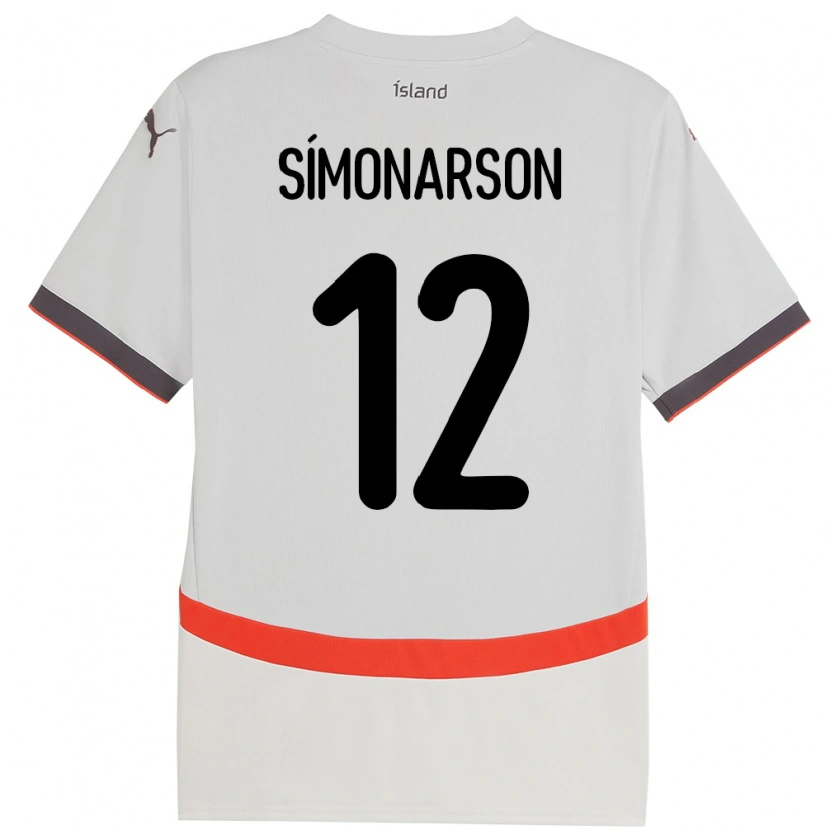 Danxen Barn Island Jón Sölvi Símonarson #12 Hvit Bortetrøye Drakt Trøye 24-26 Skjorter T-Skjorte